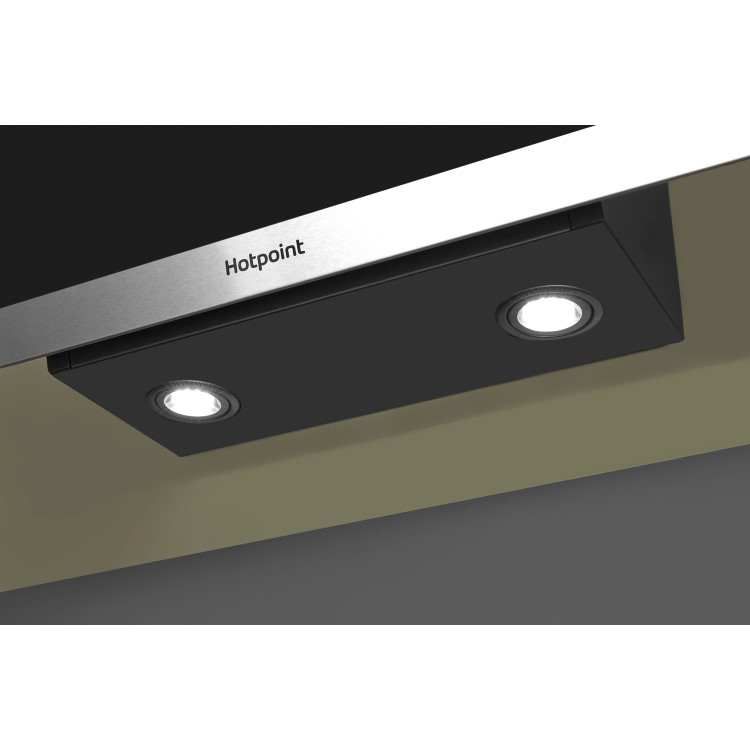 Refurbished Hotpoint PHVP87FLTK 80cm Angled Cooker Hood Black