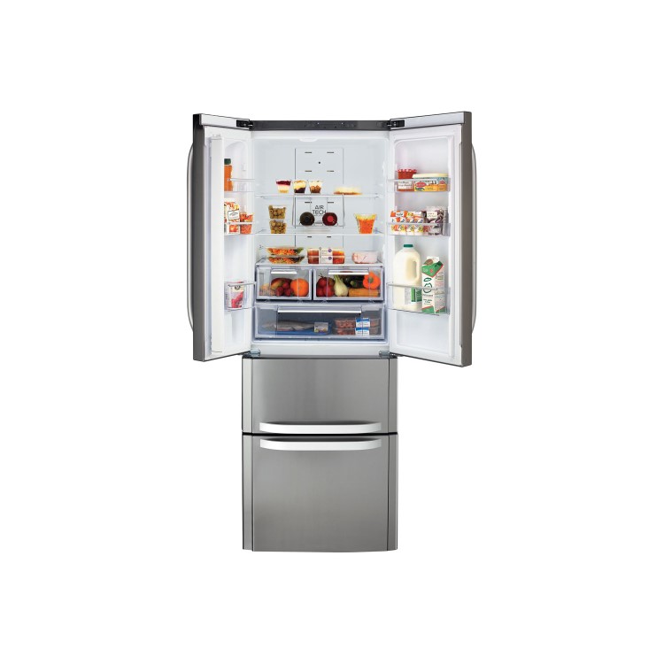 Hotpoint FFU4DX Quadrio 70cm Wide Frost Free Freestanding Fridge Freezer Stainless Steel