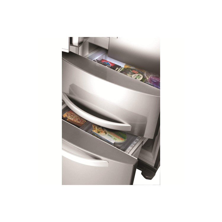 Hotpoint FFU4DX Quadrio 70cm Wide Frost Free Freestanding Fridge Freezer Stainless Steel