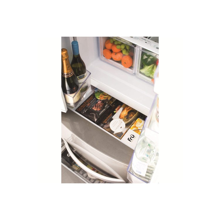 Hotpoint FFU4DX Quadrio 70cm Wide Frost Free Freestanding Fridge Freezer Stainless Steel