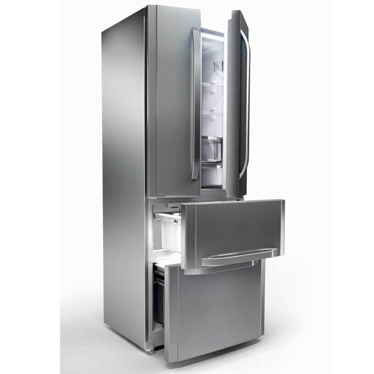 Hotpoint FFU4DX Quadrio 70cm Wide Frost Free Freestanding Fridge Freezer Stainless Steel