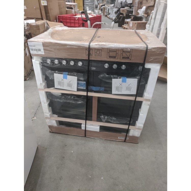 Refurbished Beko KDVC100K 100cm Electric Range Cooker with Ceramic Hob Black