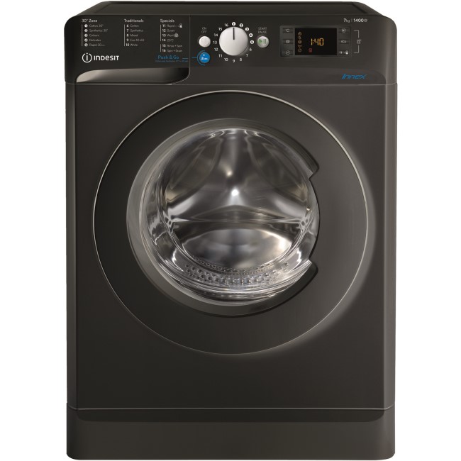 Indesit 7kg 1400rpm Freestanding Washing Machine - Black