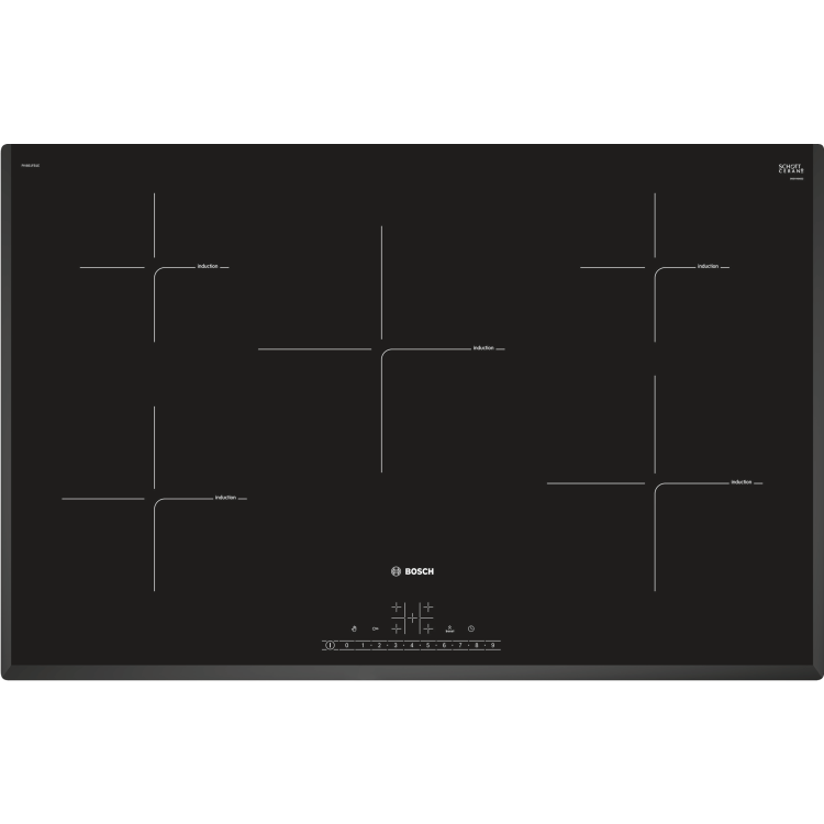 Refurbished Bosch PIV851FB1E Serie 6 802mm Five Zone Induction Hob With Three Bevelled Edges