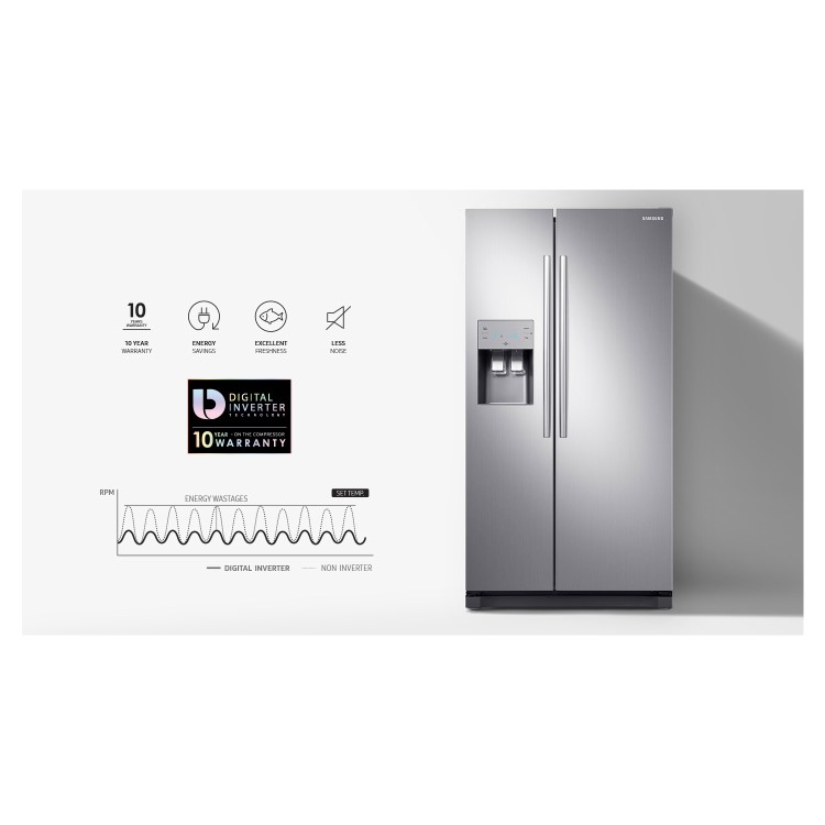 Refurbished Samsung RS50N3513S8 Freestanding 534 Litre Frost Free American Fridge Freezer