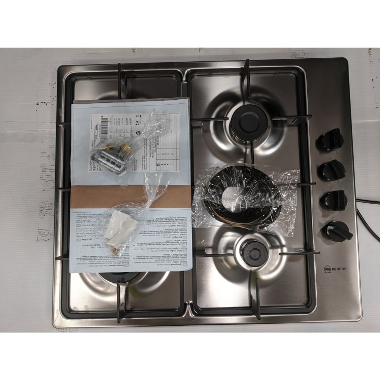 Refurbished Neff N30 T26BR46N0 58cm 4 Burner Gas Hob With Side Controls Stainless Steel