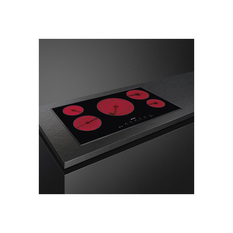 Refurbished Smeg SE395ETB 90cm 5 Zone Ceramic Hob