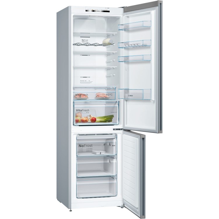 Refurbished Bosch Serie 4 KGN39VLEAG Freestanding 366 Litre 70/30 Fridge Freezer Stainless Steel