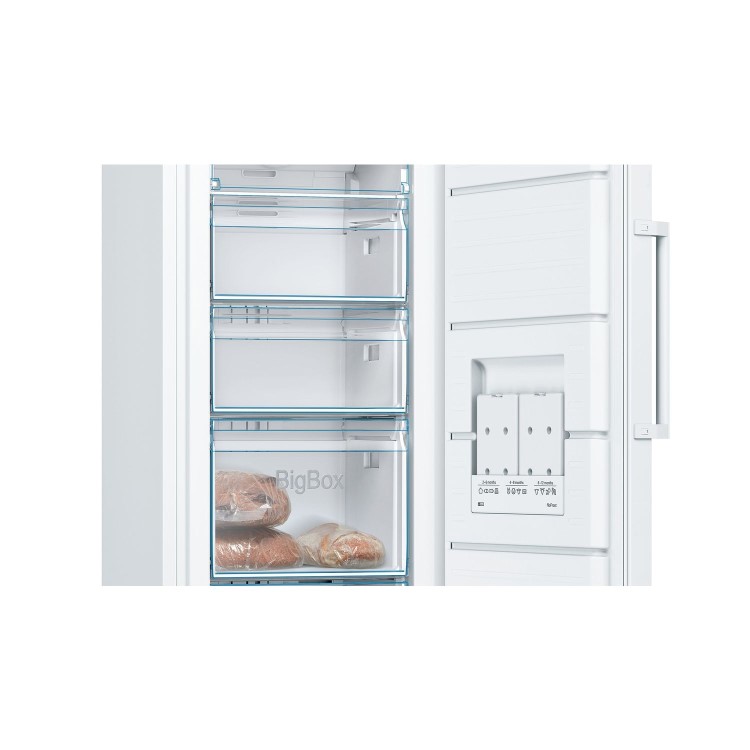 Bosch Series 4 200 Litre Upright Freestanding Freezer With BigBox Drawer - White