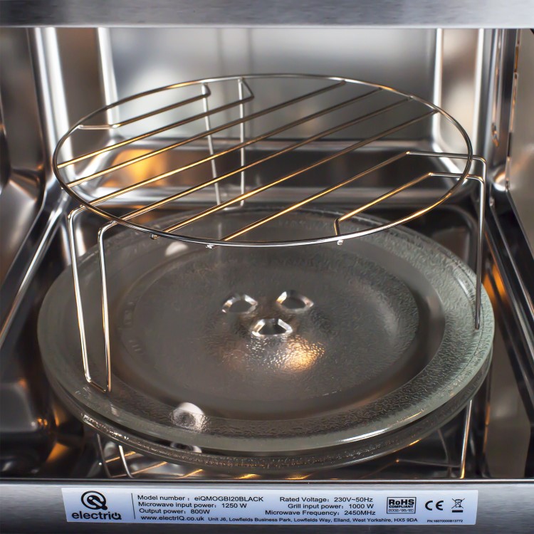 Refurbished electriQ eiQMOGBI20BLACK Built In 20L with Grill 800W Microwave Black