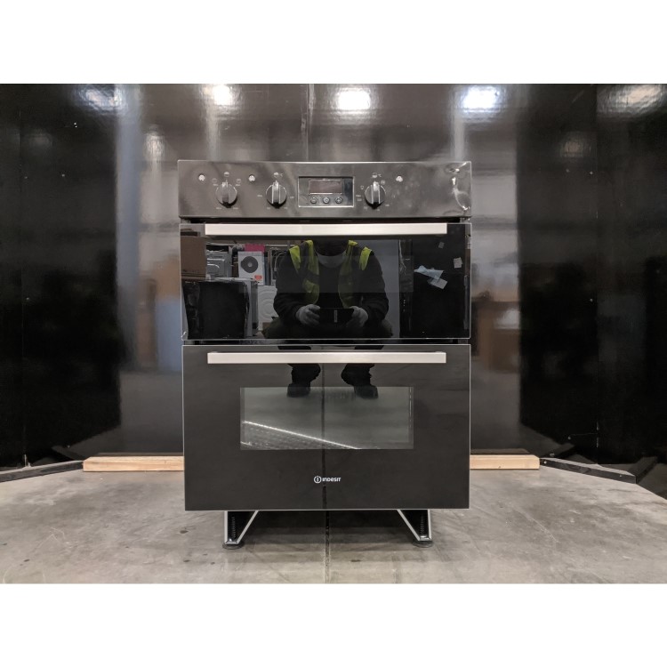 Refurbished Indesit Aria IDU6340BL 60cm Double Built Under Electric Oven Black