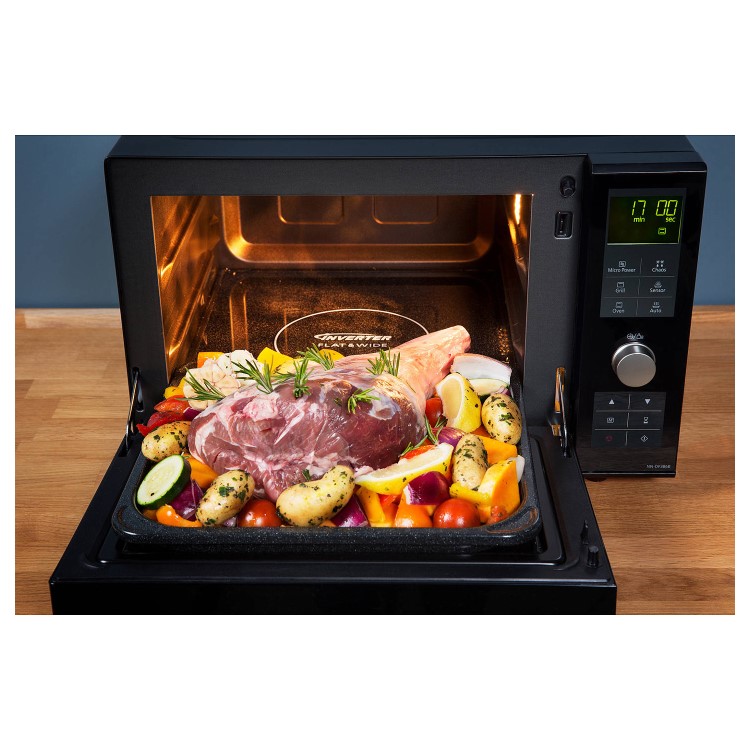 Panasonic 1000W 23L Combination Flatbed Microwave with Grill - Black