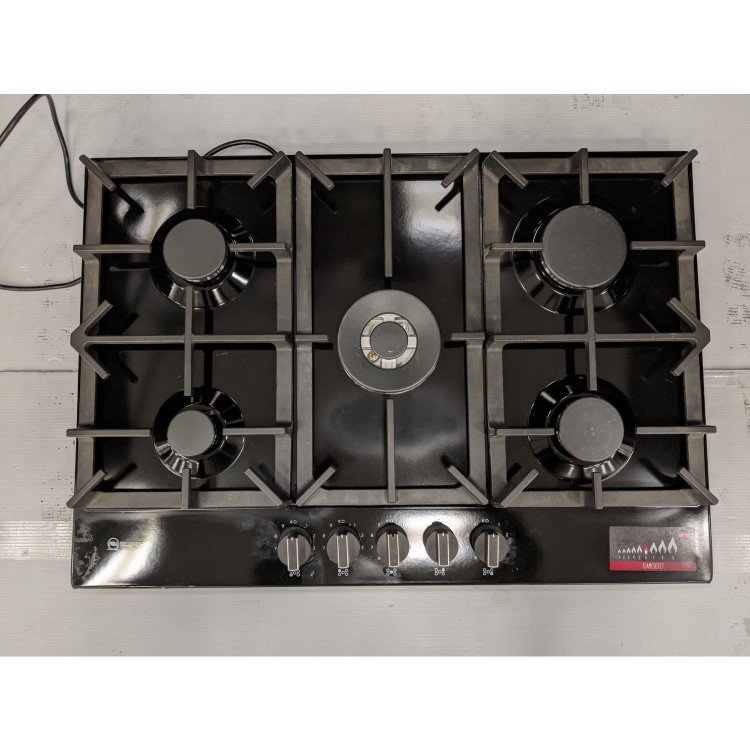 Refurbished Neff N70 T27DS59S0 75cm 5 Burner Gas Hob Black With Cast Iron Pan Stands