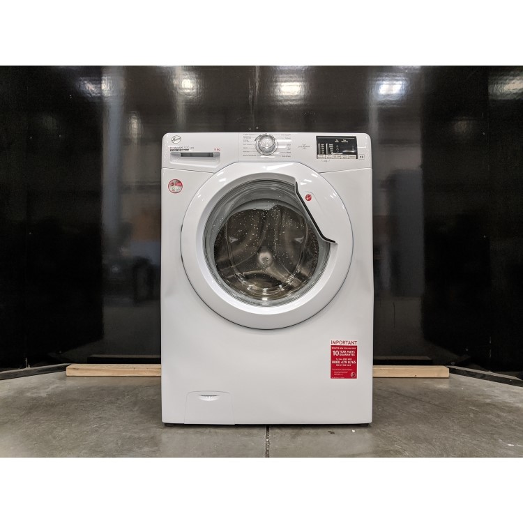 Refurbished Hoover H-Wash 300 H3W492DE/1-80 Freestanding 9KG 1400 Spin Washing Machine White