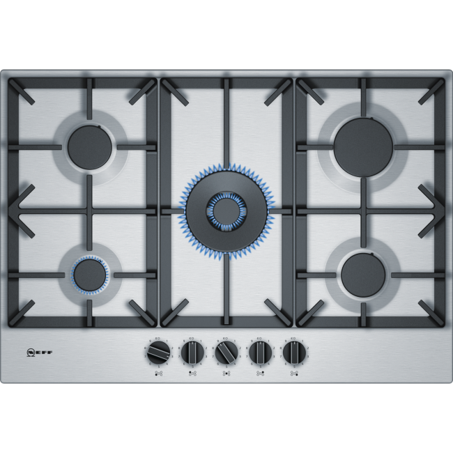 Refurbished Neff N70 T27DS59N0 75cm 5 Burner Gas Hob Stainless Steel