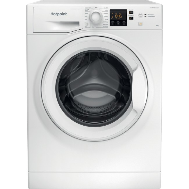 Refurbished Hotpoint NSWM845CWUKN Freestanding 8KG 1400 Spin Washing Machine White