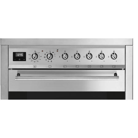 Refurbished Smeg Symphony C7GPX9 70cm Dual Fuel Range Cooker Stainless Steel