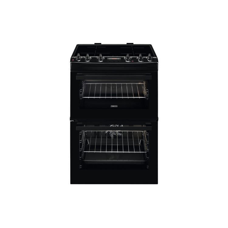 Refurbished Zanussi ZCI66280BA 60cm Double Oven Induction Electric Cooker with Catalytic Liners Black