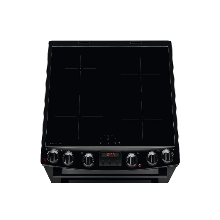 Refurbished Zanussi ZCI66280BA 60cm Double Oven Induction Electric Cooker with Catalytic Liners Black