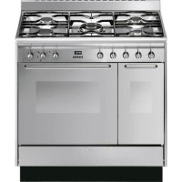 Refurbished Smeg Cucina CC92MX9 90cm Dual Fuel Range Cooker Stainless Steel