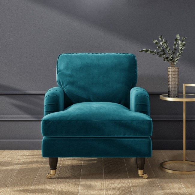 Teal Velvet Armchair - Payton