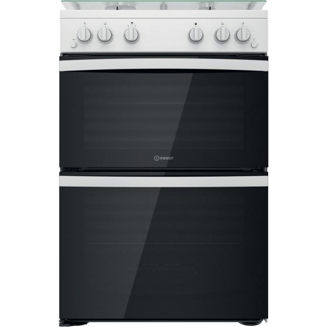 Indesit 60cm Double Oven Gas Cooker - White