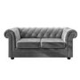 Grey Velvet 2 Seater Chesterfield Sofa - Bronte