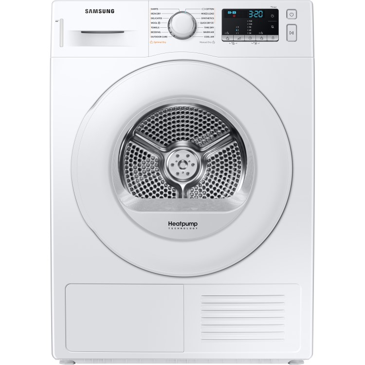 Refurbished Samsung DV80TA020TE/EU Freestanding Heat Pump 8KG Tumble Dryer White