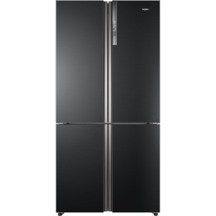 Refurbished Haier HTF610DSN7 Freestanding 610 Litre 70/30 American Fridge Freezer Black