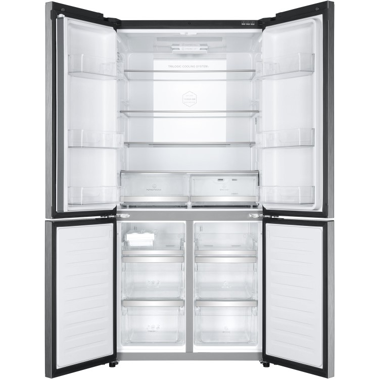 Refurbished Haier HTF610DSN7 Freestanding 610 Litre 70/30 American Fridge Freezer Black