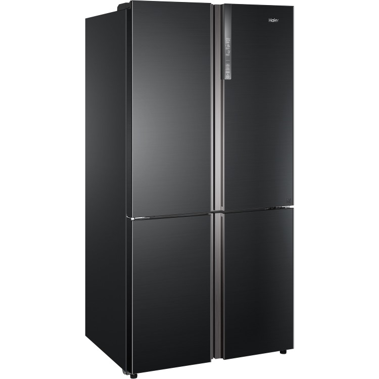 Refurbished Haier HTF610DSN7 Freestanding 610 Litre 70/30 American Fridge Freezer Black