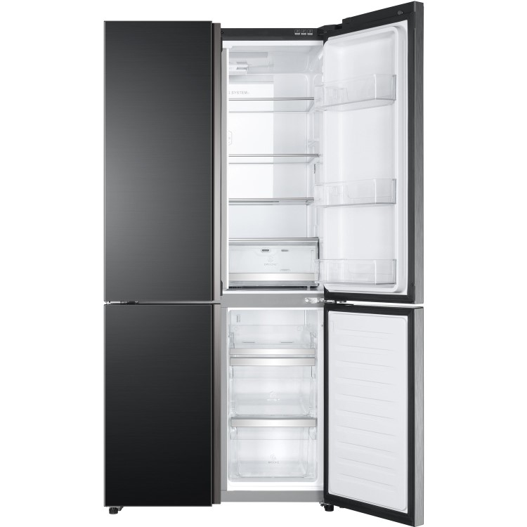 Refurbished Haier HTF610DSN7 Freestanding 610 Litre 70/30 American Fridge Freezer Black