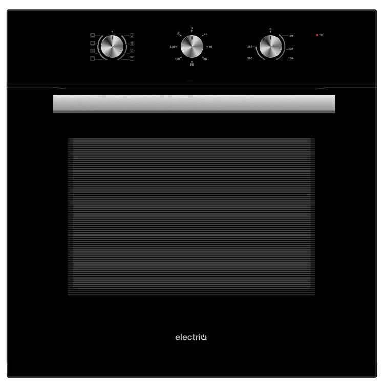 Refurbished electriQ EQOVENM2BLACK 60cm Single Built In Electric Oven Black