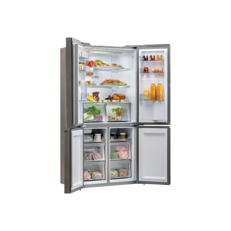 Refurbished Haier HTF-520IP7 Freestanding 525 Litre Fridge Freezer Silver
