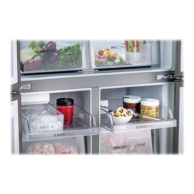 Refurbished Haier HTF-520IP7 Freestanding 525 Litre Fridge Freezer Silver