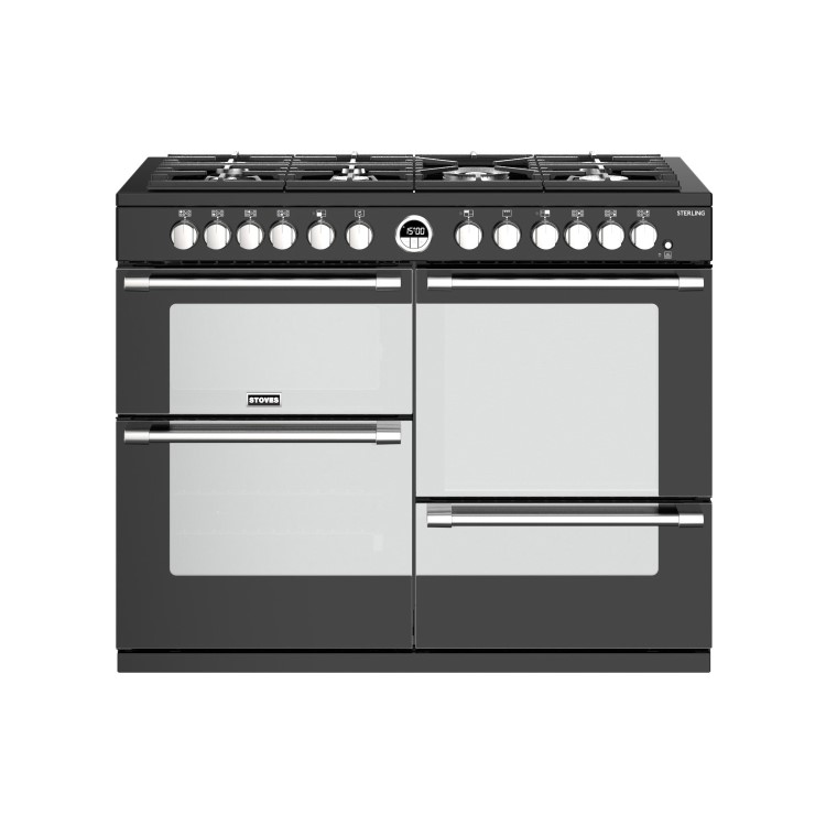 Refurbished Stoves Sterling S1100DF 110cm Dual Fuel Range Cooker Black