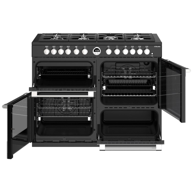 Refurbished Stoves Sterling S1100DF 110cm Dual Fuel Range Cooker Black