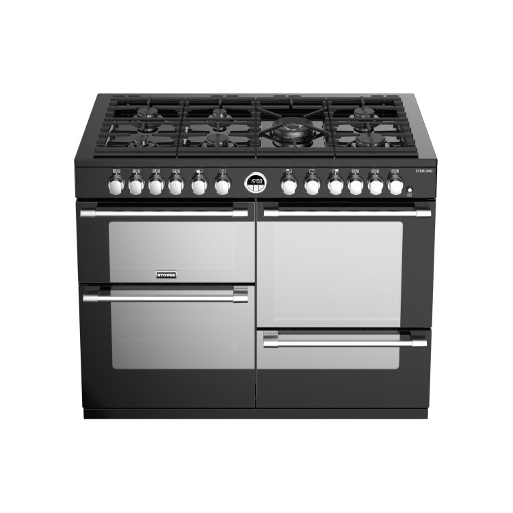 Refurbished Stoves Sterling S1100DF 110cm Dual Fuel Range Cooker Black