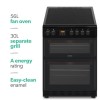 electriQ 60cm Double Cavity Electric Cooker - Black
