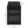 electriQ 60cm Double Cavity Electric Cooker - Black