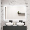Rectangular LED Heated Bathroom Mirror with Bluetooth &amp; Shaver Socket 1200 x 800mm - Divine