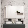 Rectangular LED Heated Bathroom Mirror with Bluetooth &amp; Shaver Socket 1200 x 800mm - Divine