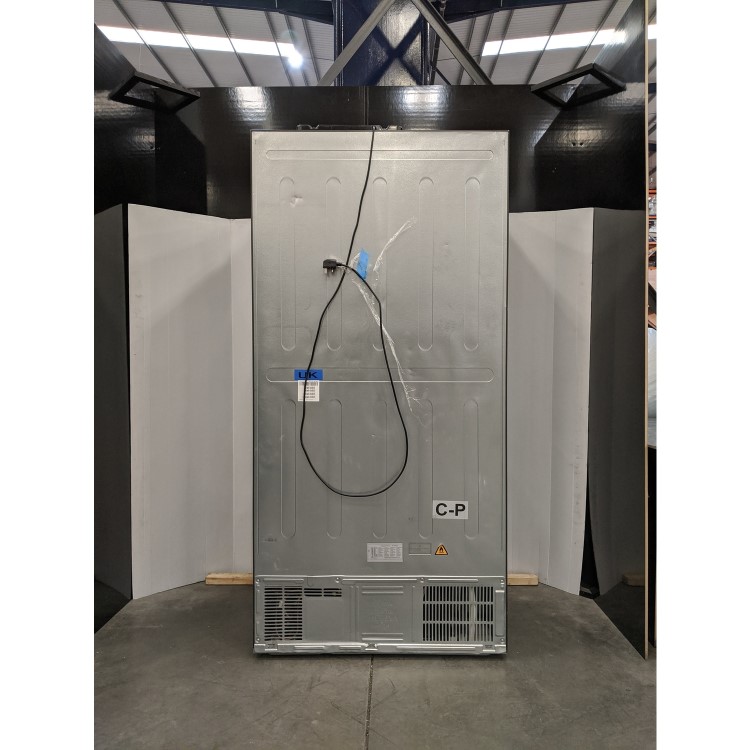 Refurbished Haier Cube Series HTF-610DSN7 Freestanding 610 Litre 70/30 Frost Free American Fridge Freezer Black Stainless Stee;