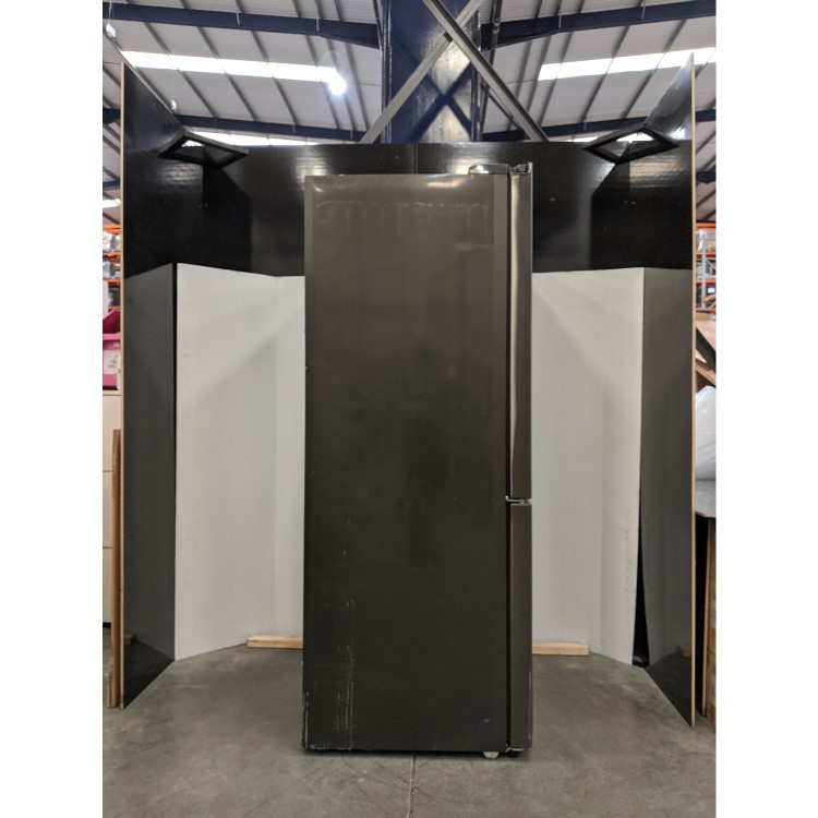 Refurbished Haier Cube Series HTF-610DSN7 Freestanding 610 Litre 70/30 Frost Free American Fridge Freezer Black Stainless Stee;