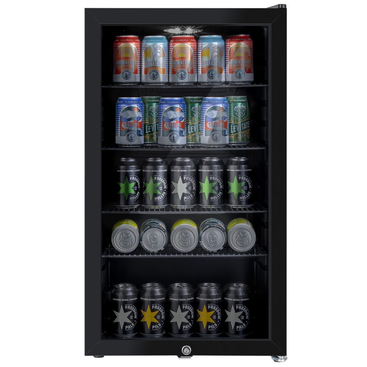 Refurbished electriQ eiQLDFVE Freestanding 98 Litre Drinks Fridge Black