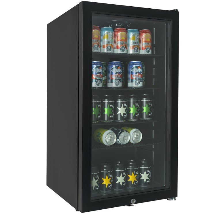 Refurbished electriQ eiQLDFVE Freestanding 98 Litre Drinks Fridge Black