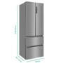 Haier 454 Litre French Style American Fridge Freezer With Humidity Zone  - Stainless Steel Look