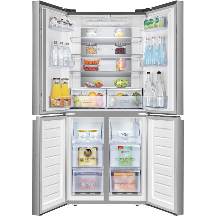 Refurbished Hisense RQ563N4AI1 432 Litre American Fridge Freezer Stainless Steel