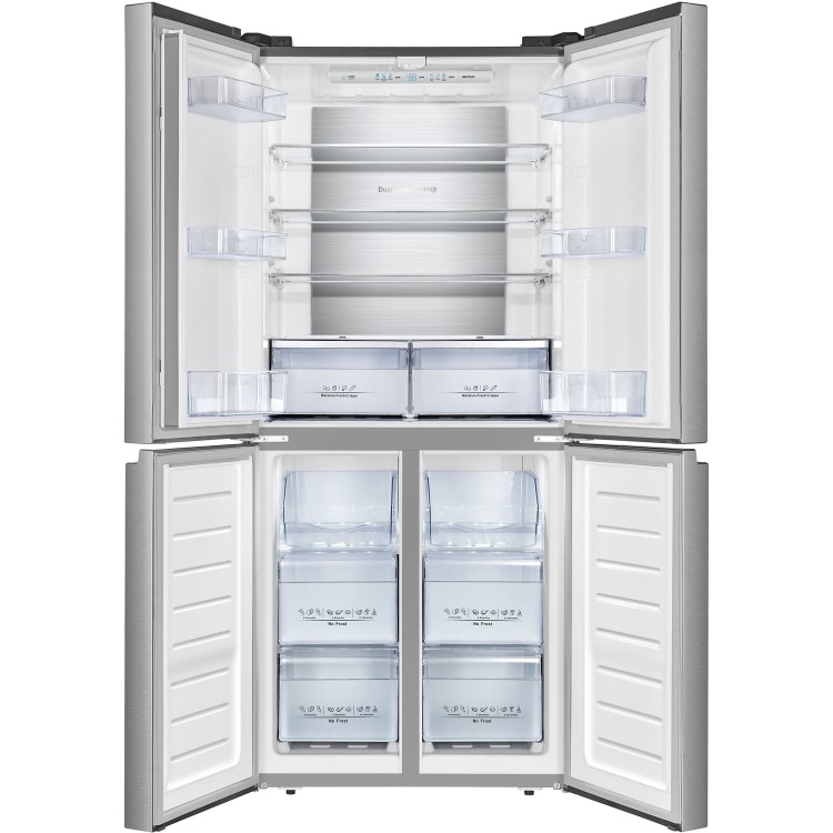 Refurbished Hisense RQ563N4AI1 432 Litre American Fridge Freezer Stainless Steel