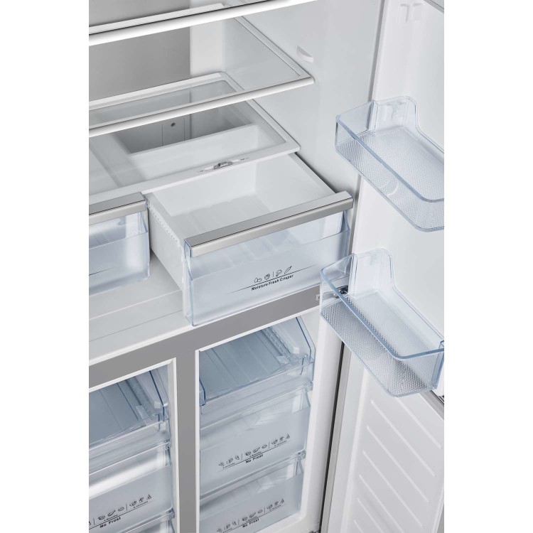 Refurbished Hisense RQ563N4AI1 432 Litre American Fridge Freezer Stainless Steel